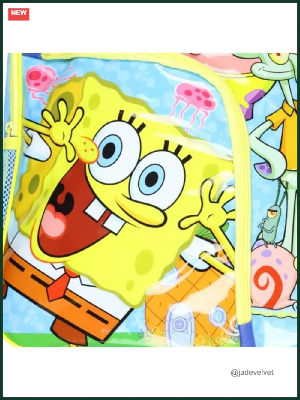 SpongeBob SquarePants Kids' Backpack - Dual Compartment, Multiple Pockets, Wipe